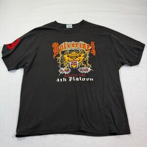 Hanes‎ T-Shirt Men's XL Black Wolverines 4th Platoon Graphic Tee Stockton 209